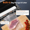 8-in-1 vacuum sealer, 80KPA, cutting device and bag storage, dry/wet mode