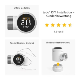 Kit de inicio del termostato inteligente para radiador Tado X con control por aplicación y puente