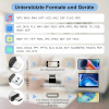 USB-накопитель для iPhone 256 ГБ, сертифицированный Apple Lightning, Vackiit USB C-накопитель USB 3.0 для фотографий, расширение памяти для iPad, iOS, OTG телефона Android, ПК