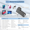USB-накопитель для iPhone 256 ГБ, сертифицированный Apple Lightning, Vackiit USB C-накопитель USB 3.0 для фотографий, расширение памяти для iPad, iOS, OTG телефона Android, ПК
