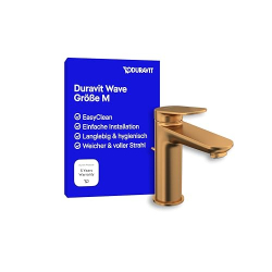 Смеситель для раковины Duravit Wave с выдвижным сливом, матовая бронза