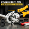 QWORK pipe crimping tool for aluminum composite and PEX pipes – 100 kN crimping force