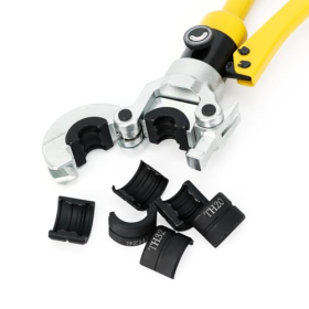 QWORK pipe crimping tool for aluminum composite and PEX pipes – 100 kN crimping force