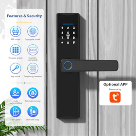 Smart Fingerprint Türschloss Tuya – elektronisch mit Tastatur und Griff