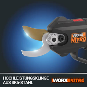 WORX Nitro Akku-Obstschere – Bürstenlos, 25 mm Schnitt, Elektrischer Antrieb