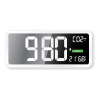 Luftgüte-Messgerät WL1040 Technoline mit CO2-Anzeige und Wanduhr in Weiß