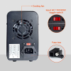 Laboratory power supply, 0-30 V, 0-10 A, DC adjustable power supply with 4-digit LED display, encoder adjustment knob and output switch
