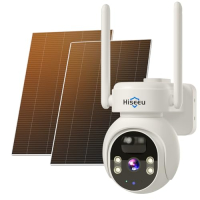 Hiseeu 4MP Solar Powered WiFi Security Camera, 360° PTZ Wireless Surveillance Camera