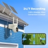 Hiseeu 4MP Solar Powered WiFi Security Camera, 360° PTZ Wireless Surveillance Camera