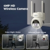 Hiseeu 4MP Solar Powered WiFi Security Camera, 360° PTZ Wireless Surveillance Camera