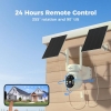 Hiseeu 4MP Solar Powered WiFi Security Camera, 360° PTZ Wireless Surveillance Camera