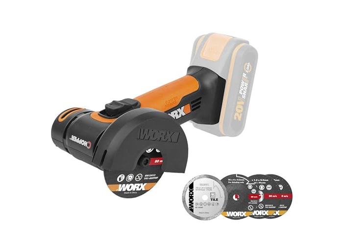 Akku-Mini-Winkelschleifer Chopper WORX 20 V mit 76-mm-Scheibe Akku-Mini-Winkelschleifer Chopper WORX 20 V mit 76-mm-Scheibe