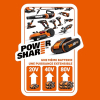 Akku-Mini-Winkelschleifer Chopper WORX 20 V mit 76-mm-Scheibe
