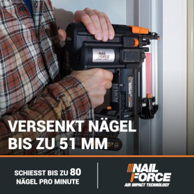 WORX WX842.9 Nitro 20V cordless nailer, 80 nails/min, 15-50 mm, without battery & charger
