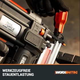 WORX WX842.9 Nitro 20V cordless nailer, 80 nails/min, 15-50 mm, without battery & charger