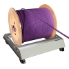 Cable drum trolley with wheels and locking brake