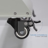 Cable drum trolley with wheels and locking brake