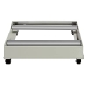 Cable drum trolley with wheels and locking brake