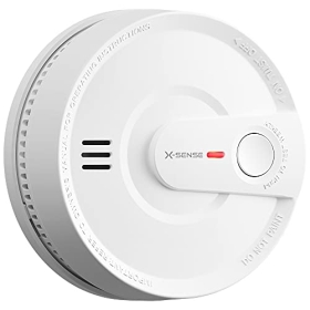 Detector de humo X-Sense con batería de 10 años, protección central inteligente de toda alarma, protección contra falsa instalación de 5 voltios, sensor fotoeléctrico de última generación