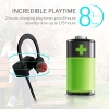 Auriculares Bluetooth, auriculares POOPHUNS Bluetooth 4.1, auriculares estéreo magnéticos, ajuste seguro para deportes y gimnasio con micrófono incorporado