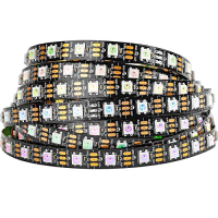 BTF-LIGHTING WS2812B LED Strip, 5M Length, 60 LEDs/Pixel/m, 300 LEDs, Black RGB PCB Strip with 5050 SMD LEDs, Non-Waterproof IP30