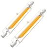 R7S LED 78mm Dimmable, R7S LED lamp 10W, warm white 3000K, 1000LM, replacement for 100W halogen rods, LED rod lights for uplights, reading lamps, 360° beam angle LED bar, set of 2