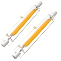 R7S LED 78mm Dimmable, R7S LED lamp 10W, warm white 3000K, 1000LM, replacement for 100W halogen rods, LED rod lights for uplights, reading lamps, 360° beam angle LED bar, set of 2