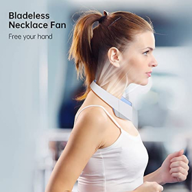 Neck Air Conditioner Without Blades, Portable Rechargeable USB Hands-Free Headset Design Neck Air Conditioner with 3 Wind Speeds