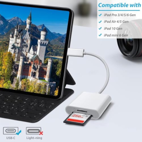 SD-Kartenleser USB C, 2 in 1 USB-C auf SD-Kartenleser Adapter, USB C Kartenleser SD-Kartenleser Fotografie Speicherkartenadapter SD-Kartenadapter für SDHC/SDXC/SD/MicroSD/RS-MMC