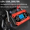 Cargador de batería de coche EAFC 10A Smart Cargador de batería de coche totalmente automático con compensación de temperatura para cargar baterías de plomo de cortacéspedes, coches, motocicletas