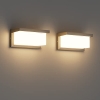 Pack de 2 apliques LED para exterior Klighten, 3000K, impermeable IP65, aplique de pared para interior/exterior, aplique de pared rectangular para exterior fabricado en aluminio, apto para jardín, color antracita