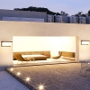 Pack de 2 apliques LED para exterior Klighten, 3000K, impermeable IP65, aplique de pared para interior/exterior, aplique de pared rectangular para exterior fabricado en aluminio, apto para jardín, color antracita