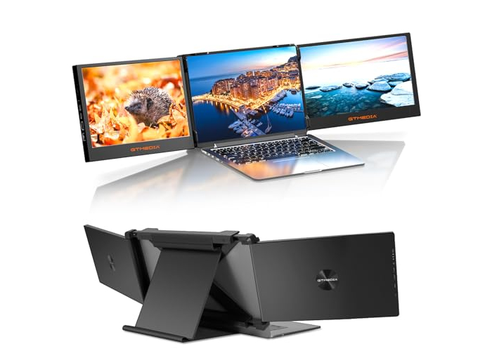 GT MEDIA 11,6 Zoll tragbarer Laptop-Monitor mit 1080P Full HD. Eingebauter Dual-Lautsprecher, Laptop-Monitor-Erweiterung, unterstützt Typ-C-, USB- und HDMI-Anschlüsse für Laptop GT MEDIA 11,6 Zoll tragbarer Laptop-Monitor mit 1080P Full HD. Eingebauter Dual-Lautsprecher, Laptop-Monitor-Erweiterung, unterstützt Typ-C-, USB- und HDMI-Anschlüsse für Laptop