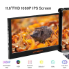 GT MEDIA 11,6 Zoll tragbarer Laptop-Monitor mit 1080P Full HD. Eingebauter Dual-Lautsprecher, Laptop-Monitor-Erweiterung, unterstützt Typ-C-, USB- und HDMI-Anschlüsse für Laptop