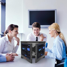 GT MEDIA 11,6 Zoll tragbarer Laptop-Monitor mit 1080P Full HD. Eingebauter Dual-Lautsprecher, Laptop-Monitor-Erweiterung, unterstützt Typ-C-, USB- und HDMI-Anschlüsse für Laptop