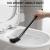 MOSTDB Silicone Toilet Brush with Quick-Drying Holder, Antibacterial Toilet Brush & Toilet Brush Holder with Wall Mount - No Drilling, Black