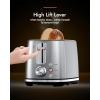 2 Schlitz-Toaster mit extra breiten 1,5 Zoll Schlitzen & herausnehmbarem Krümelbehälter - 6 Röststufen, Abschaltautomatik & Gefrierfunktion, auch für Früchtebrot geeignet