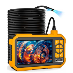 Maylatte Endoscope Camera with Light 30m, 4.5 inch IPS Screen Dual Lens Tube Camera, 1080P 7.9mm Inspection Camera, IP67
