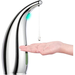 GULICA Automatic Touchless Liquid Soap Dispenser with Infrared Motion Sensor, Waterproof, Silver, 300 ml