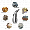 GULICA Automatic Touchless Liquid Soap Dispenser with Infrared Motion Sensor, Waterproof, Silver, 300 ml