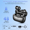 WeurGhy Bluetooth Headphones, Wireless Bluetooth 5.3 In-Ear Headphones with 4 ENC Noise Cancelling Mic, 56H HiFi Stereo Deep Bass Playtime, IP7 Waterproof Earphones LED Display, Charcoal Black