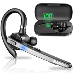 Нова Bluetooth-гарнітура bee, бездротова гарнітура V5.1 Hands-Free із 60-годинним часом відтворення та мікрофон із шумопоглинанням CVC 8.0 Dual ENC, навушники Bluetooth із футляром для зарядки