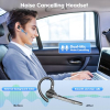 New bee Bluetooth Headset, V5.1 Wireless Hands-Free Headset with 60h Playtime and CVC 8.0 Dual ENC Noise Cancelling Microphone, Bluetooth Earbuds with Charging Case