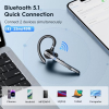 New bee Bluetooth Headset, V5.1 Wireless Hands-Free Headset with 60h Playtime and CVC 8.0 Dual ENC Noise Cancelling Microphone, Bluetooth Earbuds with Charging Case