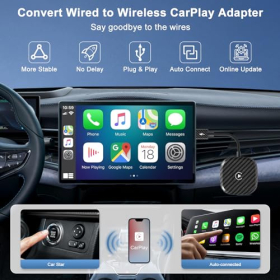 Adaptador inalámbrico CarPlay, adaptador inalámbrico CarPlay para iPhone, convierte el CarPlay OEM cableado de fábrica en inalámbrico
