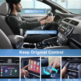 Adaptador inalámbrico CarPlay, adaptador inalámbrico CarPlay para iPhone, convierte el CarPlay OEM cableado de fábrica en inalámbrico