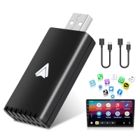 Podofo Wireless Android Car Adapter, Android Auto Dongle for Original Wired USB Car Stereos, Converts Wired