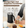Maxesla Elektrischer Milchaufschäumer, Temperatur Einstellbar Milchaufschäumer Elektrisch, Leicht Zu Reinigen, Leiser Betrieb Milchaufschäumer für Heiße Und Kalte Milch Aufschäumen Warmer Milch, Schwarz