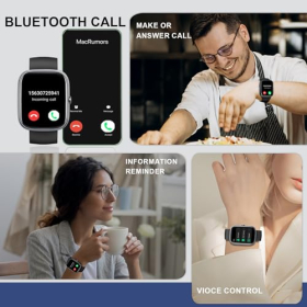 Smartwatch Damen Herren 1,91 Zoll HD Großbildschirm Fitness Tracker, Telefonfunktion Smart Watch