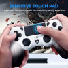 ECHTPower Wireless Controller for PS-4, LED Game Controller Compatible with PS-4/Slim/Pro/PC, 600 mAh Gamepad with Dual Vibration, Touchpad, 6-Axis, Headrest Release, Screenshot White